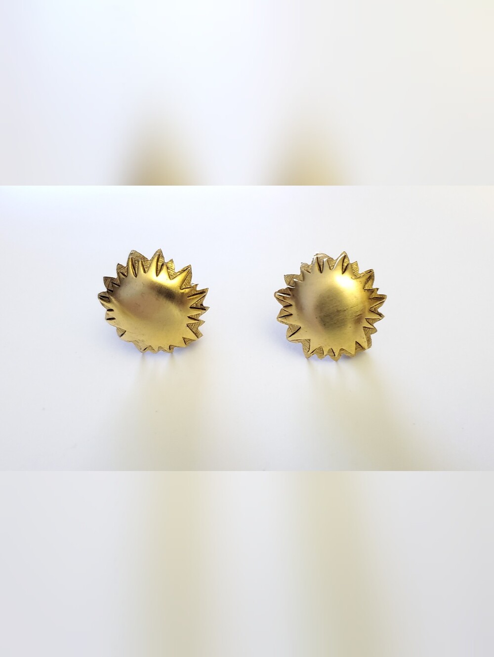 Vtg. RARE Brutalist-inspired Modernist Clip-on Earrings by Mar Goha